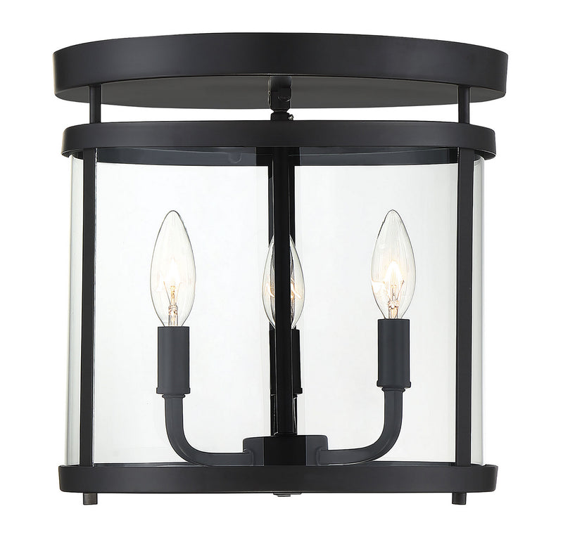 Three Light Semi-Flush Mount<br /><span style="color:#4AB0CE;">Entrega: 4-10 dias en USA</span><br /><span style="color:#4AB0CE;font-size:60%;">PREGUNTE POR ENTREGA EN PANAMA</span><br />Collection: Penrose<br />Finish: Black