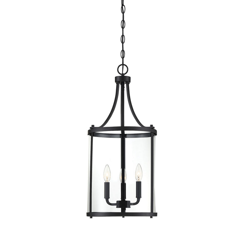 Three Light Foyer Pendant<br /><span style="color:#4AB0CE;">Entrega: 4-5 semanas en USA</span><br /><span style="color:#4AB0CE;font-size:60%;">PREGUNTE POR ENTREGA EN PANAMA</span><br />Collection: Penrose<br />Finish: Black