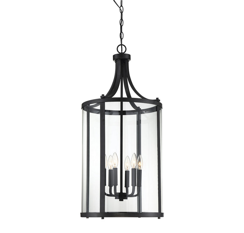 Six Light Foyer Lantern<br /><span style="color:#4AB0CE;">Entrega: 4-10 dias en USA</span><br /><span style="color:#4AB0CE;font-size:60%;">PREGUNTE POR ENTREGA EN PANAMA</span><br />Collection: Penrose<br />Finish: Black