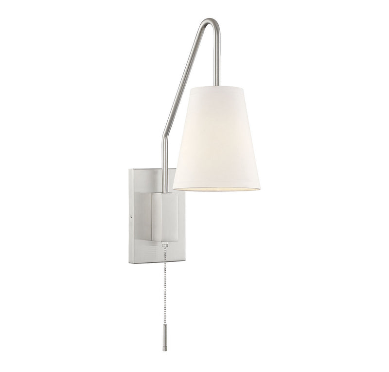 One Light Wall Sconce<br /><span style="color:#4AB0CE;">Entrega: 4-10 dias en USA</span><br /><span style="color:#4AB0CE;font-size:60%;">PREGUNTE POR ENTREGA EN PANAMA</span><br />Collection: Owen<br />Finish: Satin Nickel