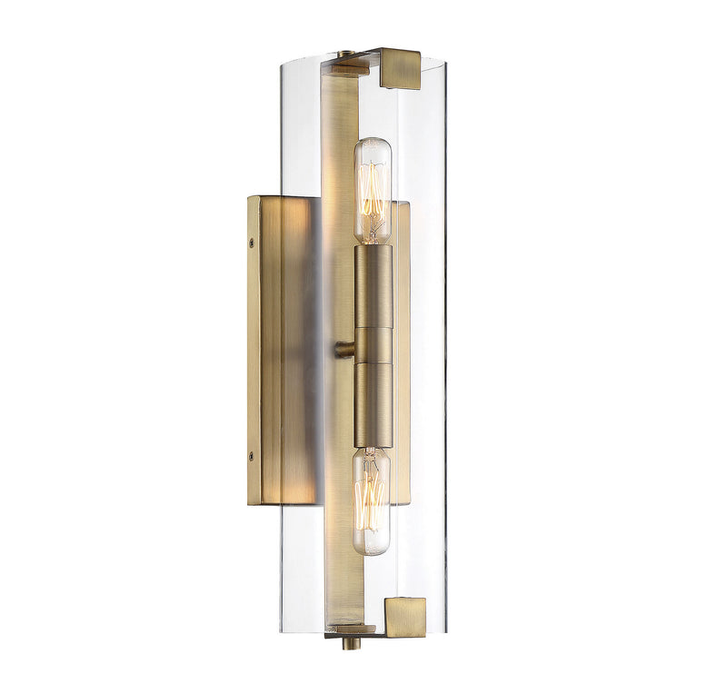 Two Light Wall Sconce<br /><span style="color:#4AB0CE;">Entrega: 4-10 dias en USA</span><br /><span style="color:#4AB0CE;font-size:60%;">PREGUNTE POR ENTREGA EN PANAMA</span><br />Collection: Winfield<br />Finish: Warm Brass
