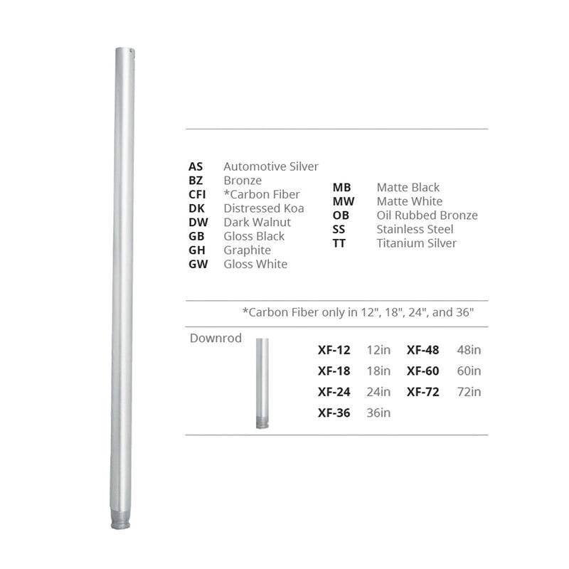 Modern Forms Fans - XF-24-TT - Downrod - Fan Accessories - Titanium Silver