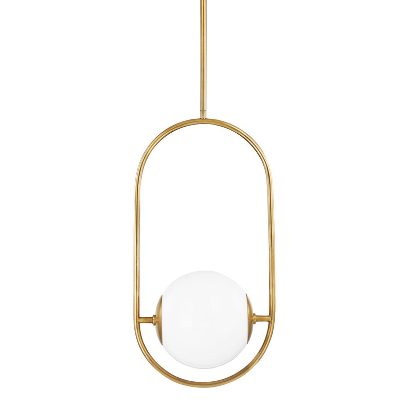 One Light Pendant<br /><span style="color:#4AB0CE;">Entrega: 4-10 dias en USA</span><br /><span style="color:#4AB0CE;font-size:60%;">PREGUNTE POR ENTREGA EN PANAMA</span><br />Collection: Everley<br />Finish: Vintage Brass