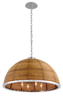 Corbett Lighting - 277-48 - Eight Light Chandelier - Carayes - Natural Rattan Stainless Steel