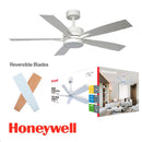 ABANICO DE TECHO VEGAS 52'' DECORATIVO BLANCO CON LUZ LED 18W CONTROL REMOTO