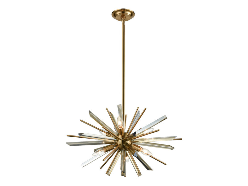 Avenue Lighting - HF8201-AB - Six Light Chandelier - Palisades Ave. - Aged Brass w/Champagne Glass
