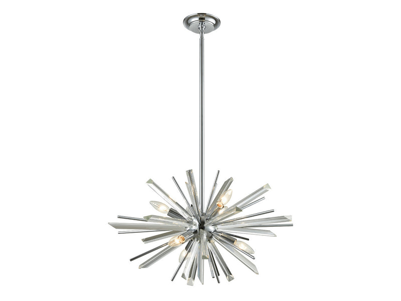 Avenue Lighting - HF8201-CH - Six Light Chandelier - Palisades Ave. - Chrome w/Clear Glass