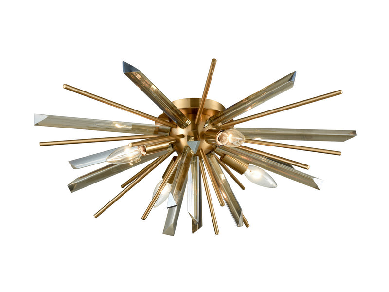 Avenue Lighting - HF8205-AB - Four Light Flush Sconce - Palisades Ave. - Aged Brass w/Champagne Glass