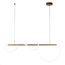 LÁMPARA DE TECHO COLGANTE DECORATIVA MODERNA LED 45W,TONALIDAD CALIDA 3000K, 110-240V, 50-60HZ, IP20,  L-2MTS H-1.2MTS, ACABADO DORADO.