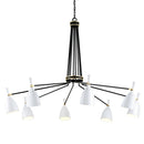 Corbett Lighting - 281-08 - Eight Light Chandelier - Utopia - Black Brass Off White Shades