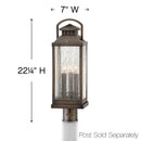 LED Post Top or Pier Mount Lantern<br /><span style="color:#4AB0CE;">Entrega: 4-10 dias en USA</span><br /><span style="color:#4AB0CE;font-size:60%;">PREGUNTE POR ENTREGA EN PANAMA</span><br />Collection: Revere<br />Finish: Blackened Brass