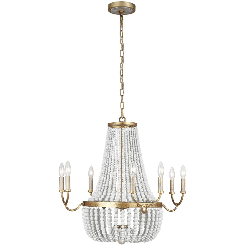 Eight Light Chandelier<br /><span style="color:#4AB0CE;">Entrega: 4-10 dias en USA</span><br /><span style="color:#4AB0CE;font-size:60%;">PREGUNTE POR ENTREGA EN PANAMA</span><br />Collection: Marielle<br />Finish: Antique Gild