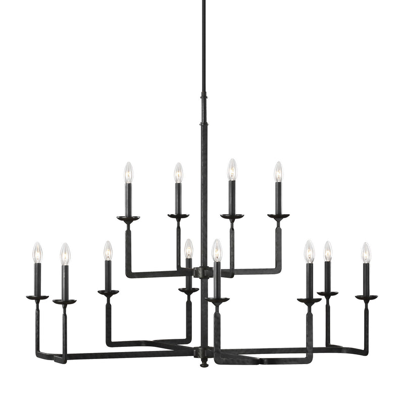 Generation Lighting - F3290/12AI - 12 Light Chandelier - Ansley - Aged Iron