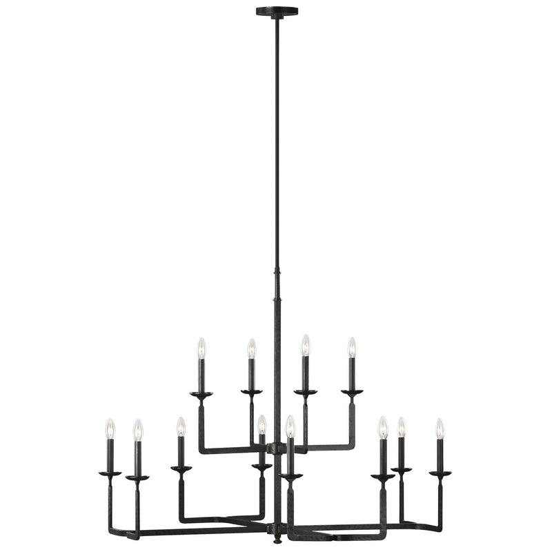 12 Light Chandelier<br /><span style="color:#4AB0CE;">Entrega: 4-10 dias en USA</span><br /><span style="color:#4AB0CE;font-size:60%;">PREGUNTE POR ENTREGA EN PANAMA</span><br />Collection: Ansley<br />Finish: Aged Iron