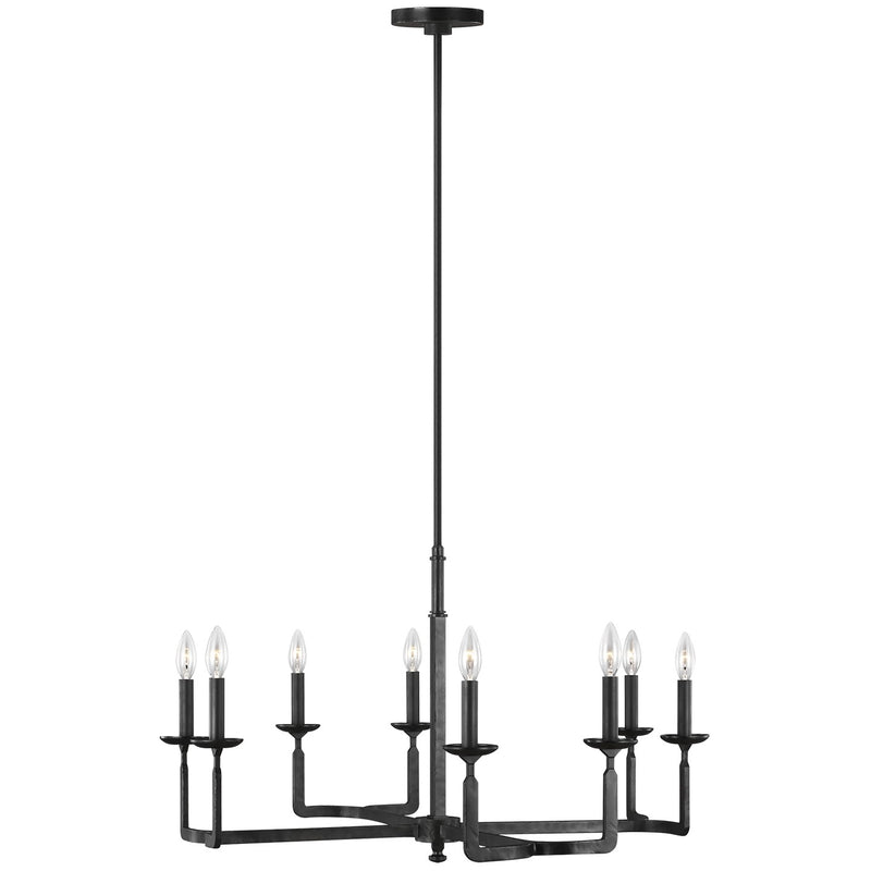 Eight Light Chandelier<br /><span style="color:#4AB0CE;">Entrega: 4-10 dias en USA</span><br /><span style="color:#4AB0CE;font-size:60%;">PREGUNTE POR ENTREGA EN PANAMA</span><br />Collection: Ansley<br />Finish: Aged Iron