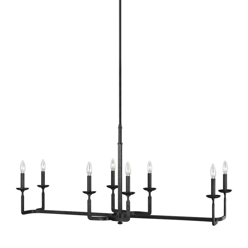 Generation Lighting - F3292/8AI - Eight Light Linear Chandelier - Ansley - Aged Iron