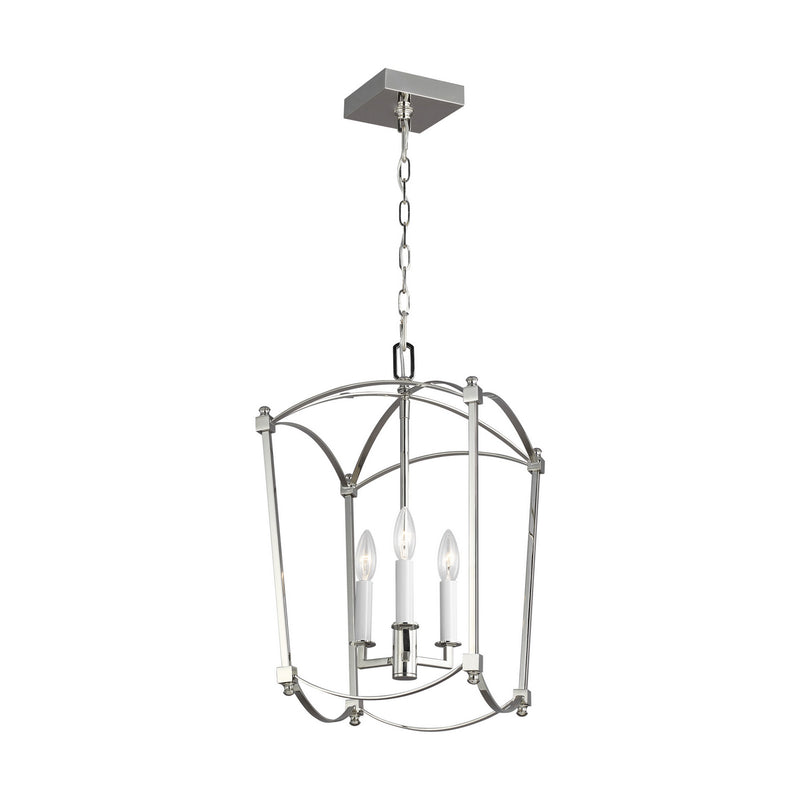 Three Light Lantern<br /><span style="color:#4AB0CE;">Entrega: 4-10 dias en USA</span><br /><span style="color:#4AB0CE;font-size:60%;">PREGUNTE POR ENTREGA EN PANAMA</span><br />Collection: Thayer<br />Finish: Polished Nickel