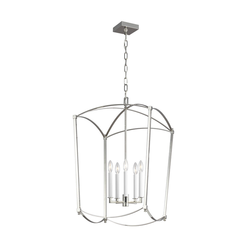 Five Light Lantern<br /><span style="color:#4AB0CE;">Entrega: 4-10 dias en USA</span><br /><span style="color:#4AB0CE;font-size:60%;">PREGUNTE POR ENTREGA EN PANAMA</span><br />Collection: Thayer<br />Finish: Polished Nickel