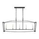 Visual Comfort Studio - F3326/5SMS - Five Light Linear Chandelier - Thayer - Smith Steel