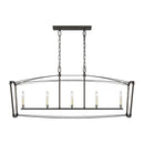 Visual Comfort Studio - F3326/5SMS - Five Light Linear Chandelier - Thayer - Smith Steel