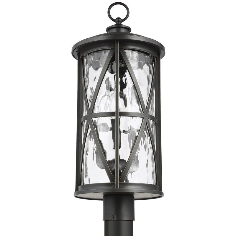 Generation Lighting - OL15207ANBZ - Three Light Outdoor Post Lantern - Millbrooke - Antique Bronze