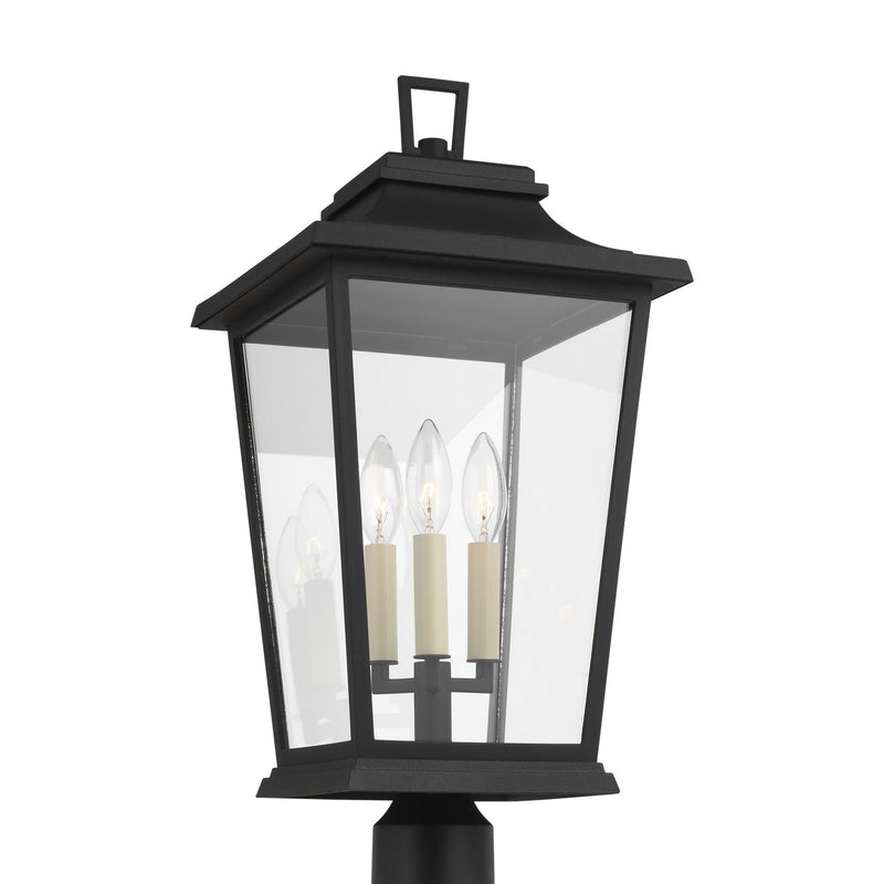 Three Light Post Lantern<br /><span style="color:#4AB0CE;">Entrega: 4-10 dias en USA</span><br /><span style="color:#4AB0CE;font-size:60%;">PREGUNTE POR ENTREGA EN PANAMA</span><br />Collection: Warren<br />Finish: Textured Black