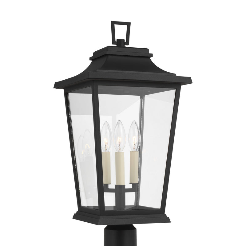 Three Light Post Lantern<br /><span style="color:#4AB0CE;">Entrega: 4-10 dias en USA</span><br /><span style="color:#4AB0CE;font-size:60%;">PREGUNTE POR ENTREGA EN PANAMA</span><br />Collection: Warren<br />Finish: Textured Black