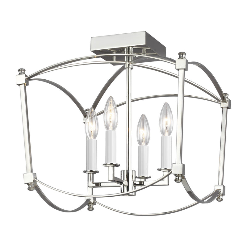 Visual Comfort Studio - SF350PN - Four Light Semi-Flush Mount - Thayer - Polished Nickel