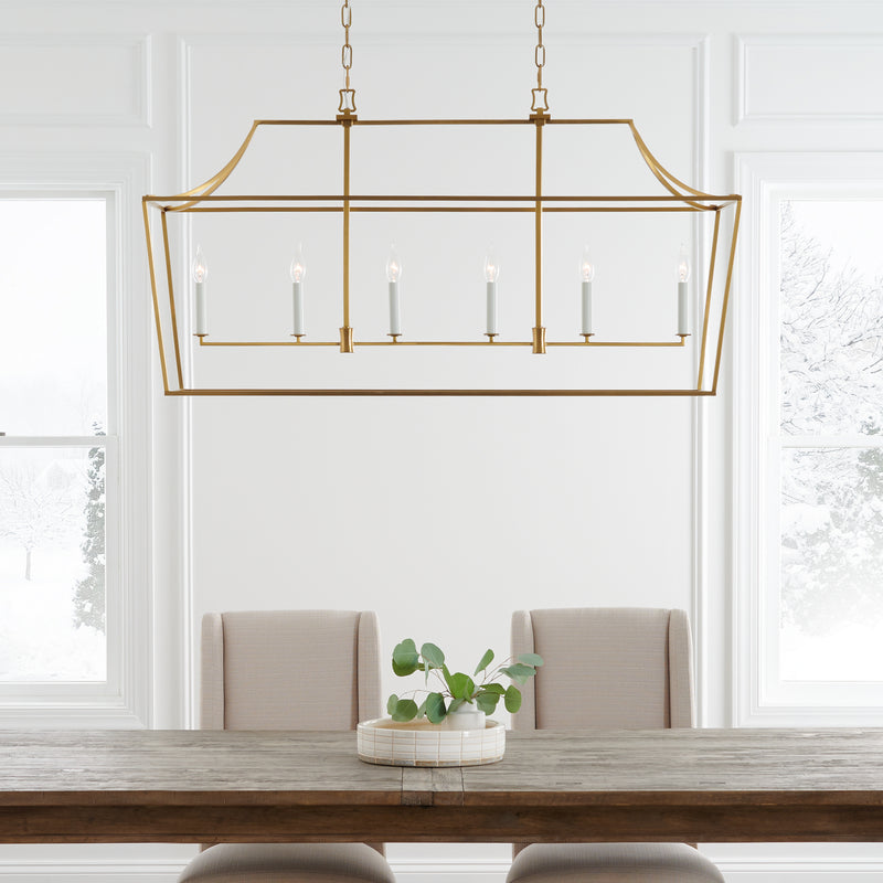 Six Light Linear Lantern<br /><span style="color:#4AB0CE;">Entrega: 4-10 dias en USA</span><br /><span style="color:#4AB0CE;font-size:60%;">PREGUNTE POR ENTREGA EN PANAMA</span><br />Collection: Southold<br />Finish: Burnished Brass