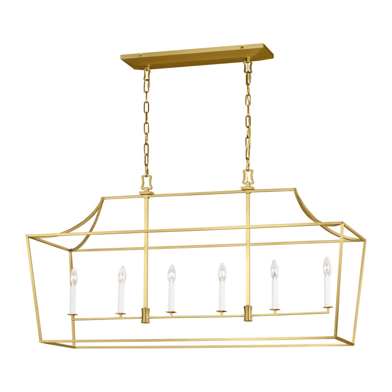 Six Light Linear Lantern<br /><span style="color:#4AB0CE;">Entrega: 4-10 dias en USA</span><br /><span style="color:#4AB0CE;font-size:60%;">PREGUNTE POR ENTREGA EN PANAMA</span><br />Collection: Southold<br />Finish: Burnished Brass
