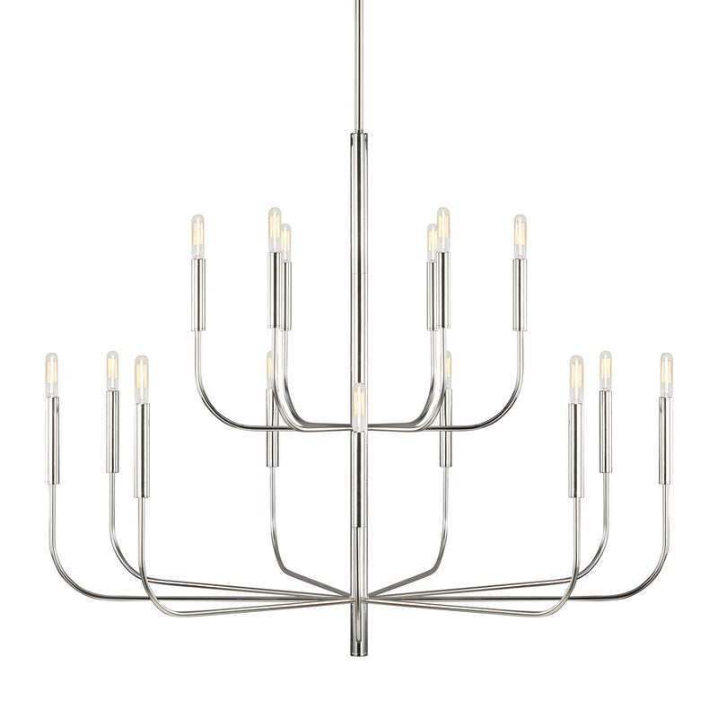 Visual Comfort Studio - EC10015PN - 15 Light Chandelier - Brianna - Polished Nickel