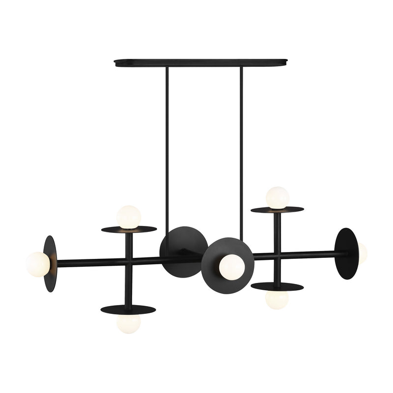 Eight Light Linear Chandelier<br /><span style="color:#4AB0CE;">Entrega: 4-10 dias en USA</span><br /><span style="color:#4AB0CE;font-size:60%;">PREGUNTE POR ENTREGA EN PANAMA</span><br />Collection: Nodes<br />Finish: Midnight Black