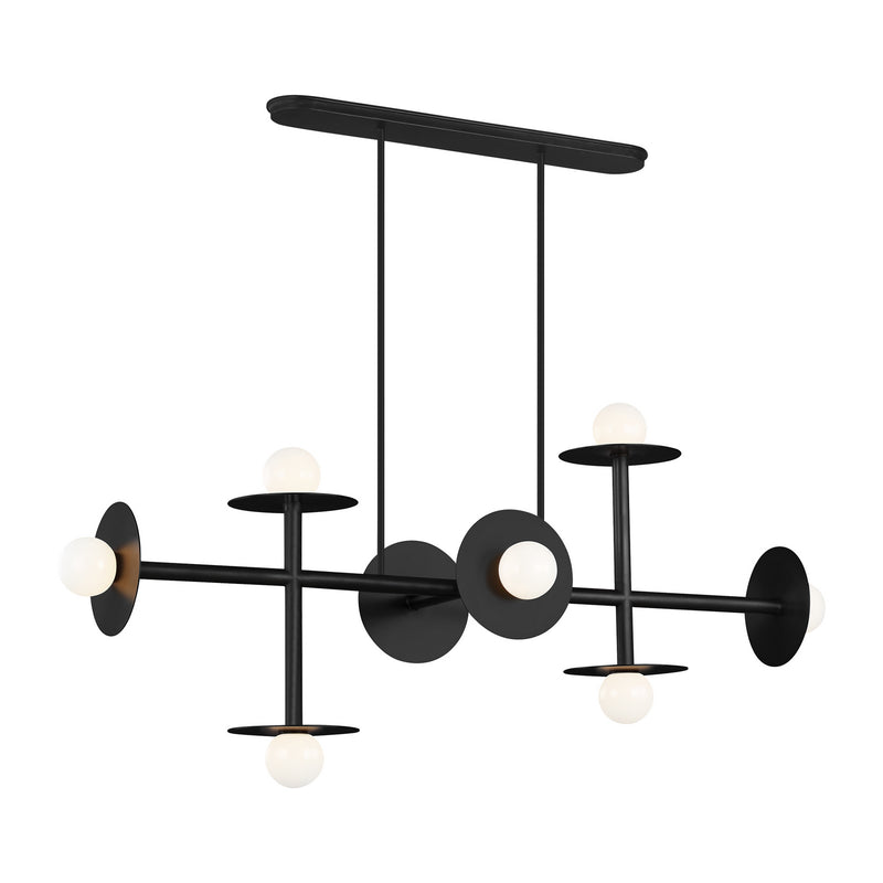 Eight Light Linear Chandelier<br /><span style="color:#4AB0CE;">Entrega: 4-10 dias en USA</span><br /><span style="color:#4AB0CE;font-size:60%;">PREGUNTE POR ENTREGA EN PANAMA</span><br />Collection: Nodes<br />Finish: Midnight Black