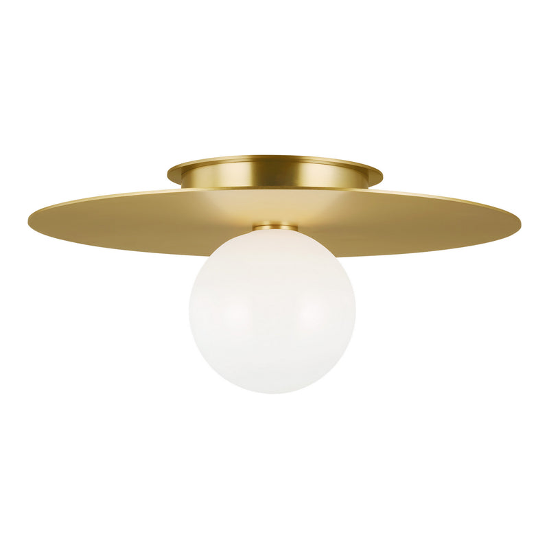 One Light Flush Mount<br /><span style="color:#4AB0CE;">Entrega: 15-16 semanas en USA</span><br /><span style="color:#4AB0CE;font-size:60%;">PREGUNTE POR ENTREGA EN PANAMA</span><br />Collection: Nodes<br />Finish: Burnished Brass