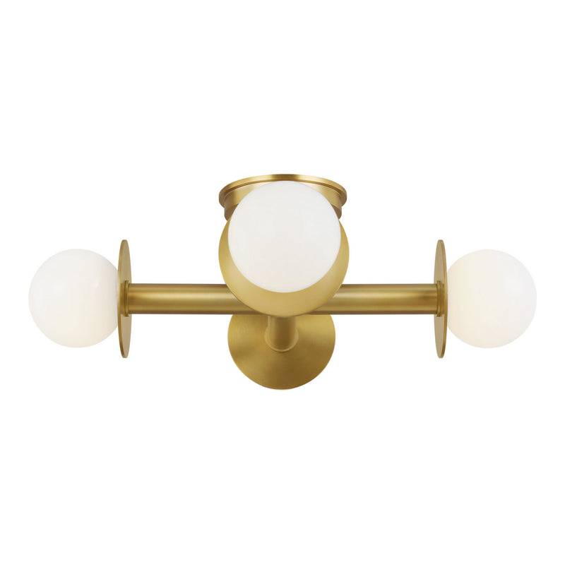 Four Light Flush Mount<br /><span style="color:#4AB0CE;">Entrega: 4-10 dias en USA</span><br /><span style="color:#4AB0CE;font-size:60%;">PREGUNTE POR ENTREGA EN PANAMA</span><br />Collection: Nodes<br />Finish: Burnished Brass