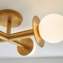 Four Light Flush Mount<br /><span style="color:#4AB0CE;">Entrega: 4-10 dias en USA</span><br /><span style="color:#4AB0CE;font-size:60%;">PREGUNTE POR ENTREGA EN PANAMA</span><br />Collection: Nodes<br />Finish: Burnished Brass