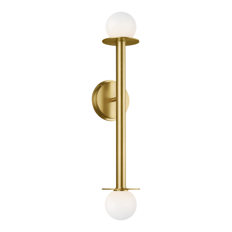 Two Light Wall Sconce<br /><span style="color:#4AB0CE;">Entrega: 4-10 dias en USA</span><br /><span style="color:#4AB0CE;font-size:60%;">PREGUNTE POR ENTREGA EN PANAMA</span><br />Collection: Nodes<br />Finish: Burnished Brass