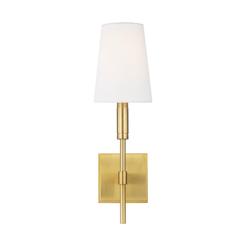 One Light Wall Sconce<br /><span style="color:#4AB0CE;">Entrega: 4-10 dias en USA</span><br /><span style="color:#4AB0CE;font-size:60%;">PREGUNTE POR ENTREGA EN PANAMA</span><br />Collection: Beckham Classic<br />Finish: Burnished Brass