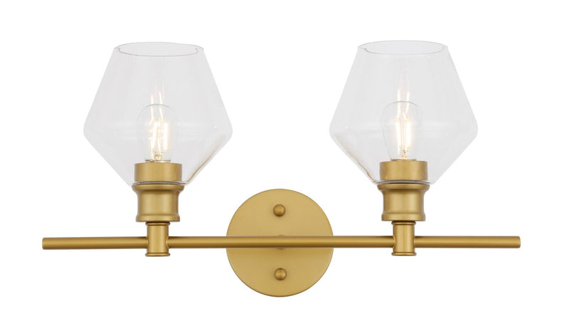 Elegant Lighting - LD2312BR - Two Light Wall Sconce - Gene - Brass