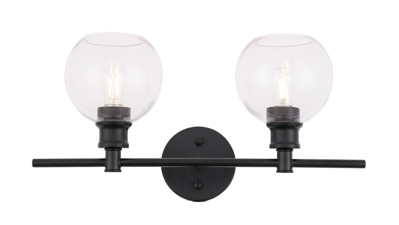 Elegant Lighting - LD2314BK - Two Light Wall Sconce - Collier - Black