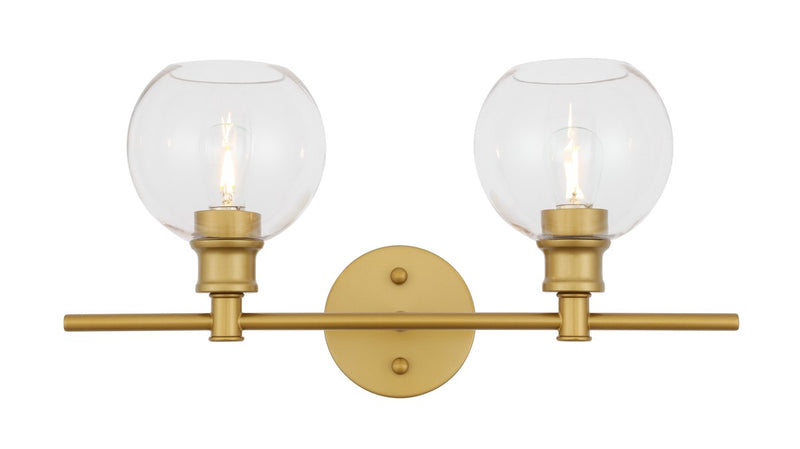 Elegant Lighting - LD2314BR - Two Light Wall Sconce - Collier - Brass