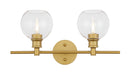 Elegant Lighting - LD2314BR - Two Light Wall Sconce - Collier - Brass