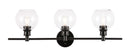 Elegant Lighting - LD2318BK - Three Light Wall Sconce - Collier - Black