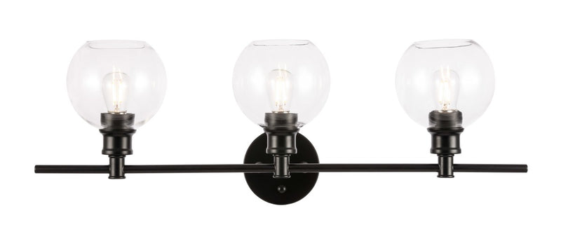 Elegant Lighting - LD2318BK - Three Light Wall Sconce - Collier - Black
