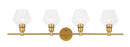 Elegant Lighting - LD2320BR - Four Light Wall Sconce - Gene - Brass