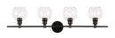 Elegant Lighting - LD2322BK - Four Light Wall Sconce - Collier - Black
