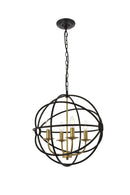 Elegant Lighting - LD4006D18BRD - Four Light Pendant - Octavia - brass