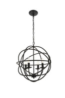 Elegant Lighting - LD4006D18DB - Four Light Pendant - Octavia - dark brown
