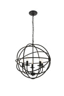 Elegant Lighting - LD4006D20DB - Five Light Pendant - Octavia - dark brown