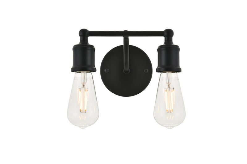 Elegant Lighting - LD4028W9BK - Two Light Wall Sconce - Serif - black